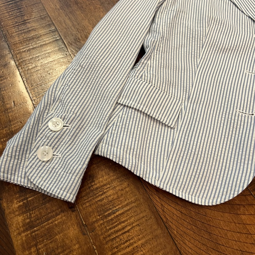 Talbots White and Blue Striped Blazer - Picture 2 of 4